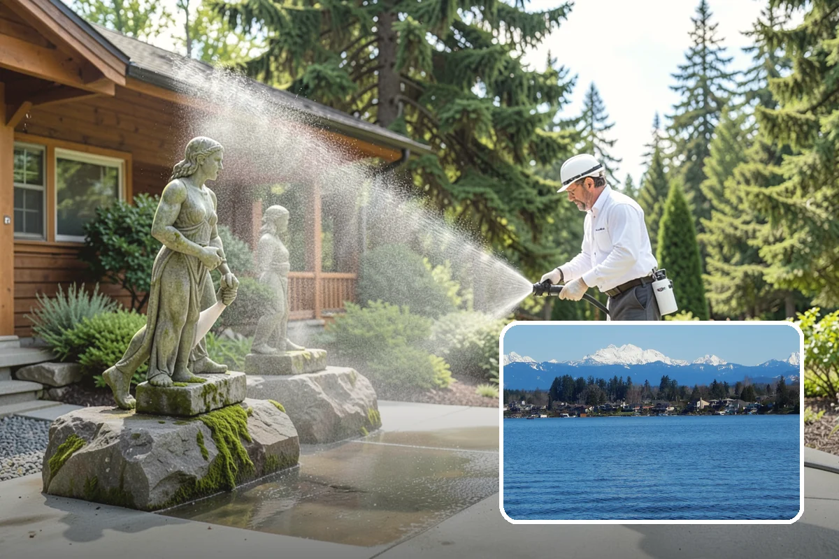 Aluminum Fence Cleaning in Lake Stevens, Snohomish County, WA - Lifts chalky oxidation haze from the powder coat