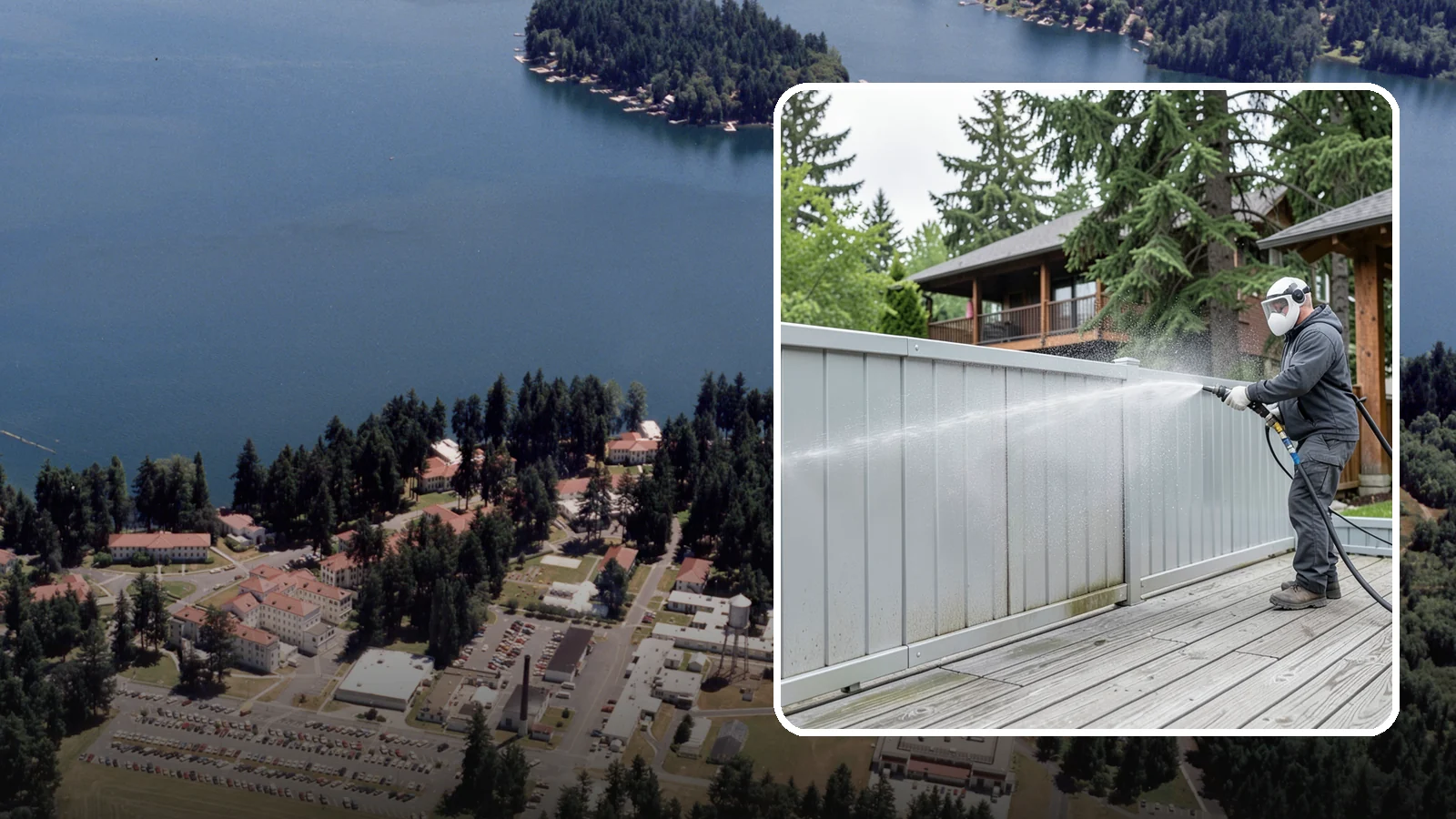 Aluminum Fence Cleaning in Lakewood, Pierce County, WA - Gentle cleaning that lifts oxidation haze and grime from powder-coated aluminum fencing.