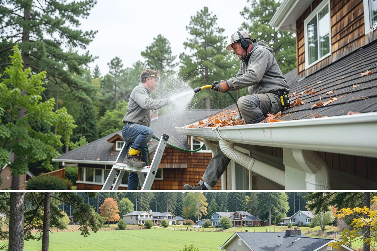 Aluminum Fence Cleaning in Lyman, Skagit County, WA - Late spring is a good time to clear off winter oxidation and green film before summer entertaining.