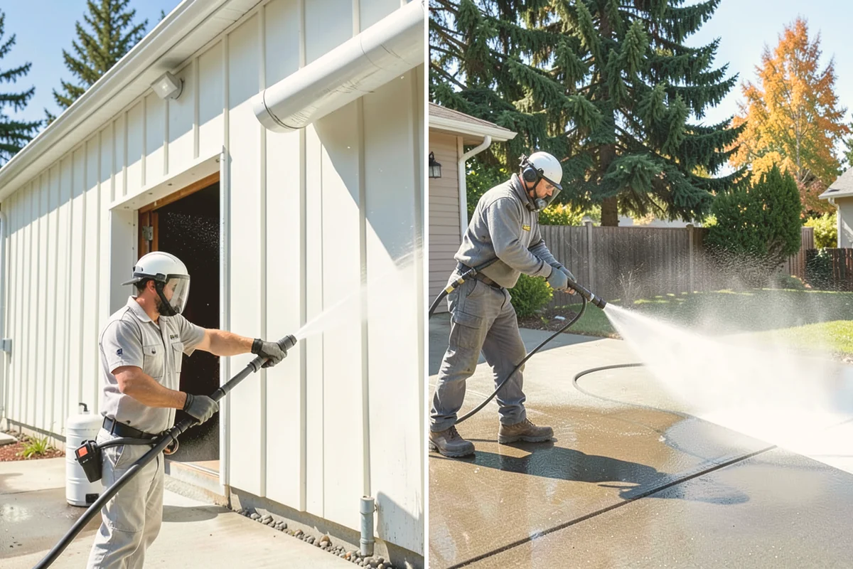 Aluminum Fence Cleaning in Lynnwood, Snohomish County, WA - Rinse loose dust and debris from the fence