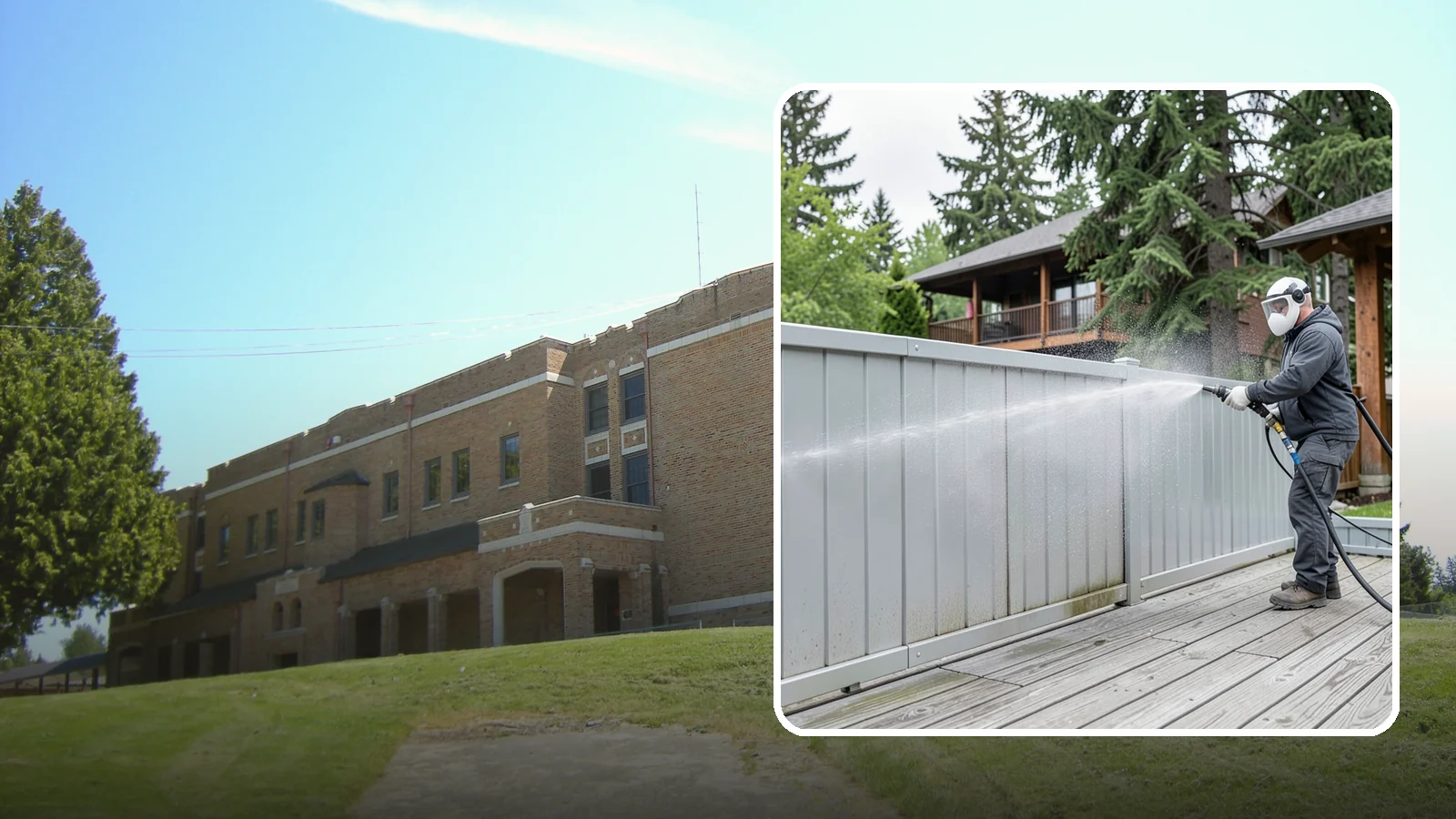 Aluminum Fence Cleaning in Maple Valley, King County, WA - Gentle cleaning that lifts oxidation haze and grime from powder-coated aluminum fencing.