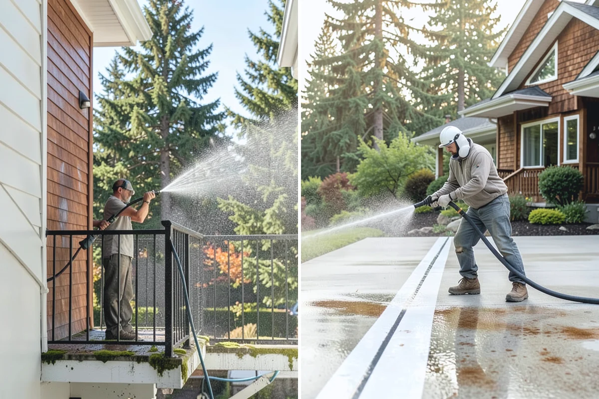 Aluminum Fence Cleaning in Marysville, Snohomish County, WA - Rinse loose dust and debris from the fence