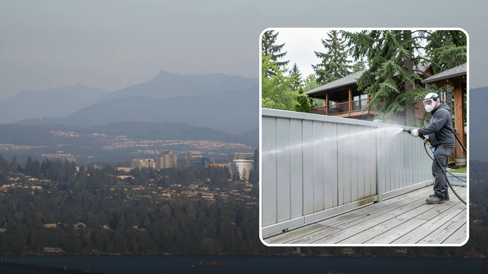 Aluminum Fence Cleaning in Medina, King County, WA - Gentle cleaning that lifts oxidation haze and grime from powder-coated aluminum fencing.