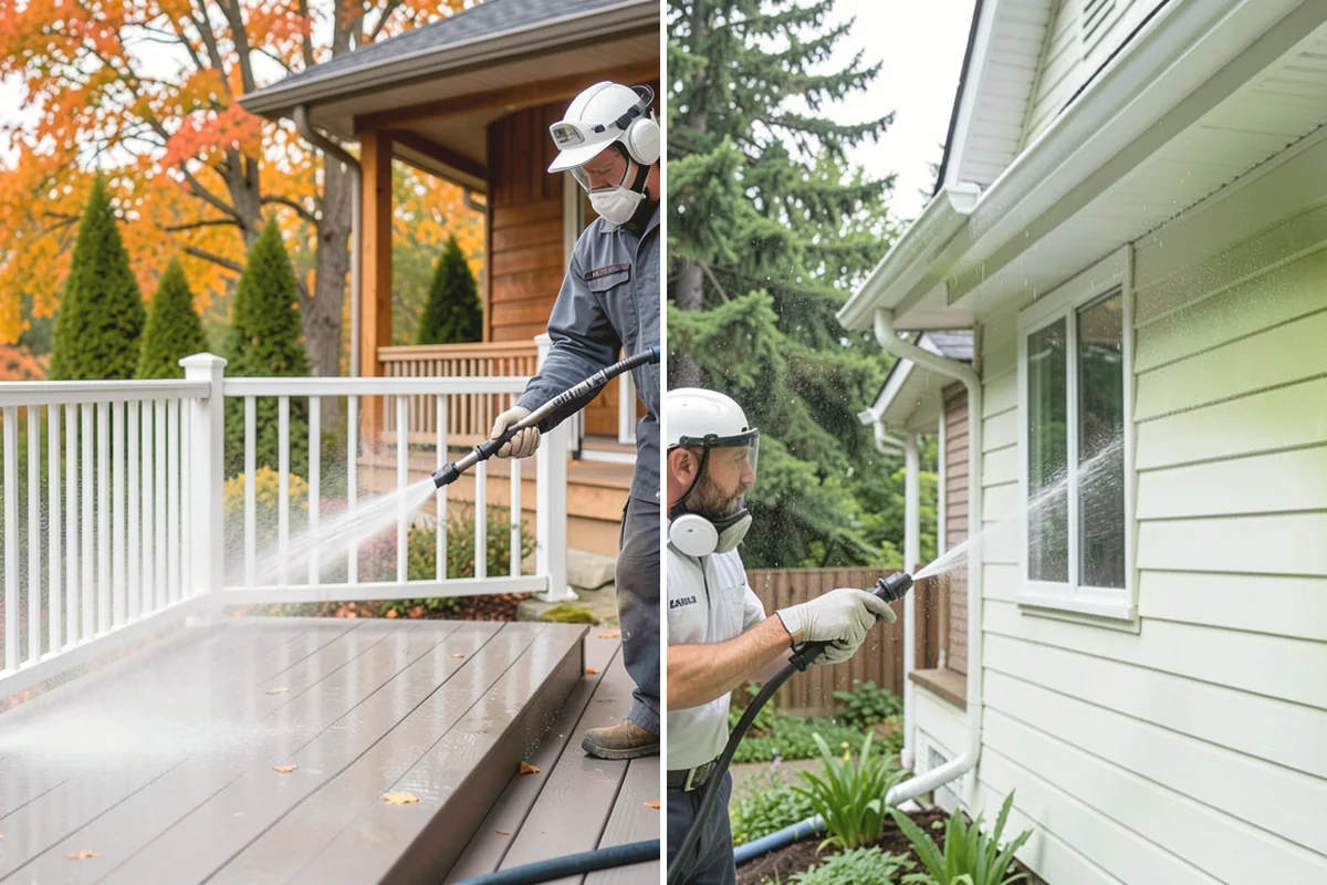 Aluminum Fence Cleaning in Mill Creek, Snohomish County, WA - Rinse loose dust and debris from the fence