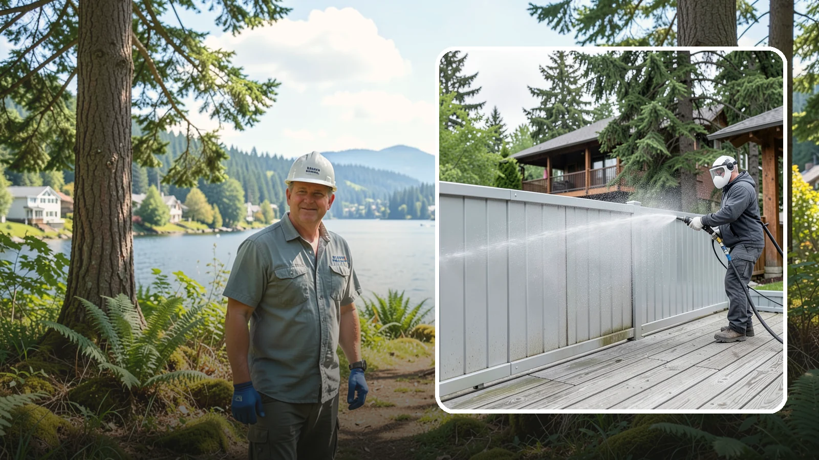 Aluminum Fence Cleaning in Milton, King County, WA - Gentle cleaning that lifts oxidation haze and grime from powder-coated aluminum fencing.