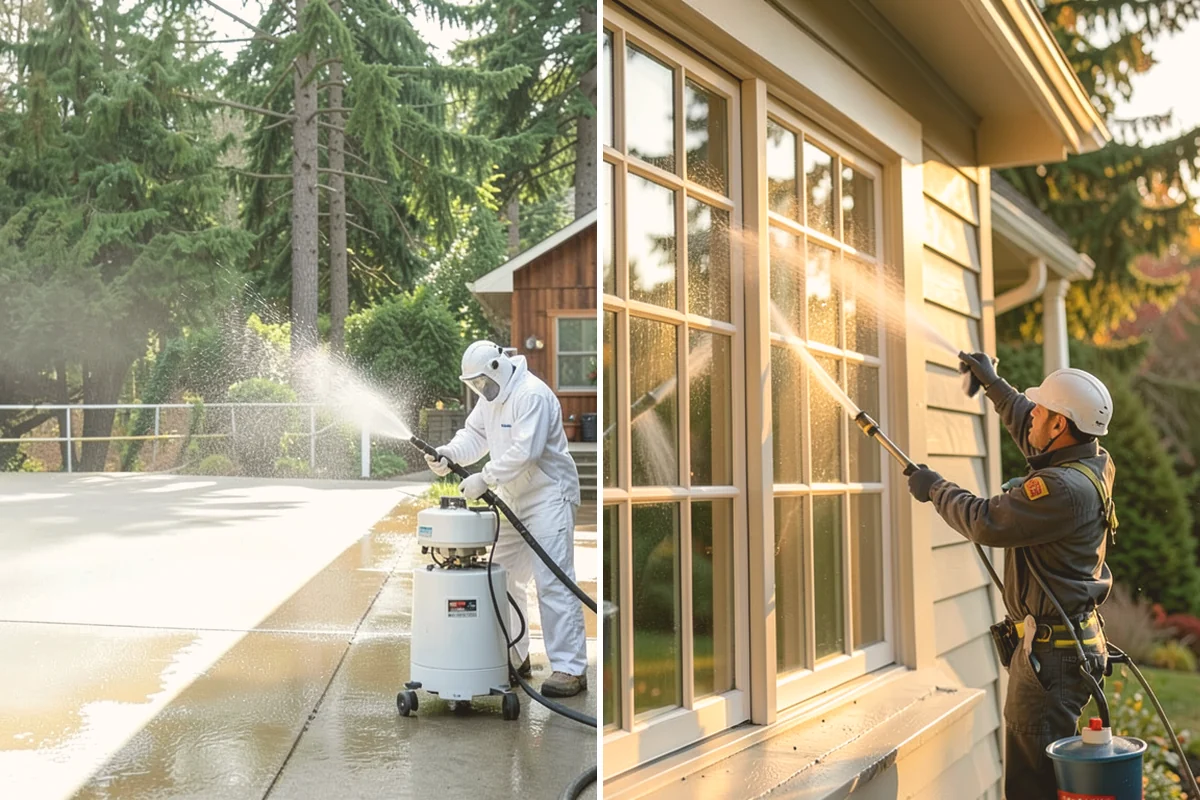Aluminum Fence Cleaning in Mount Vernon, Skagit County, WA - Rinse loose dust and debris from the fence