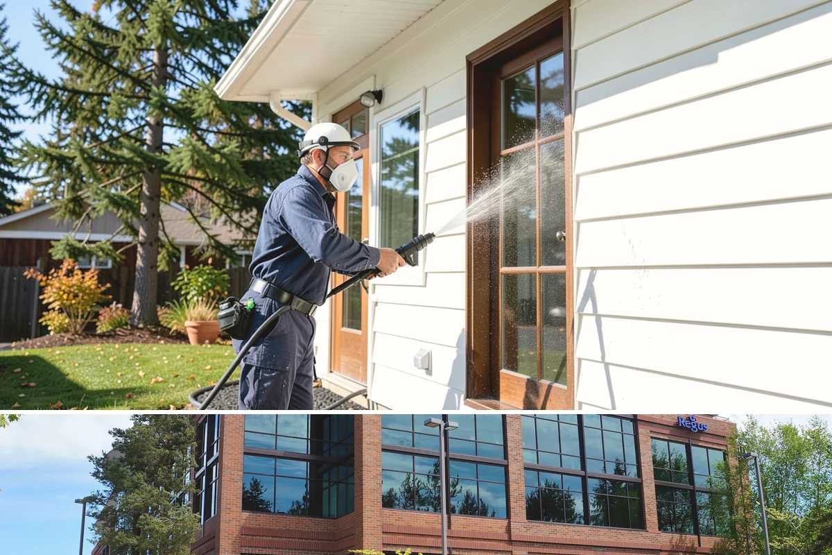 Aluminum Fence Cleaning in Mountlake Terrace, Snohomish County, WA - Late spring is a good time to clear off winter oxidation and green film before summer entertaining.