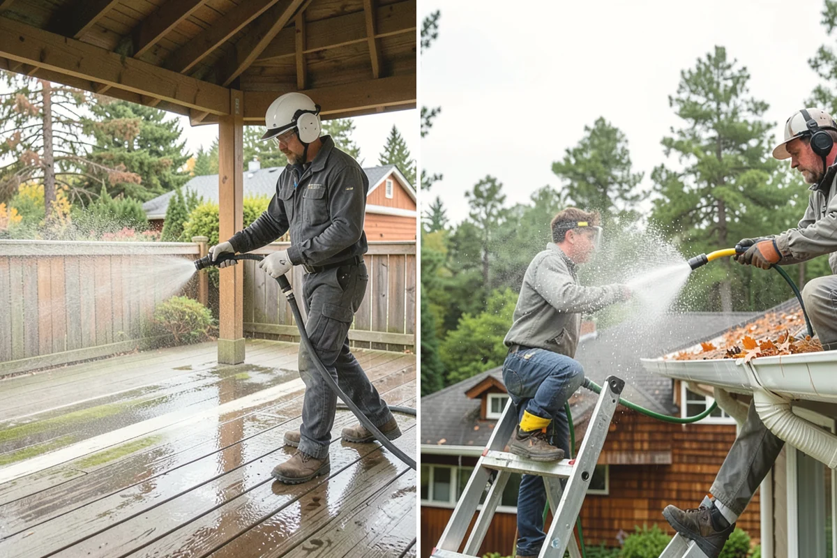 Aluminum Fence Cleaning in Mukilteo, Snohomish County, WA - Rinse loose dust and debris from the fence