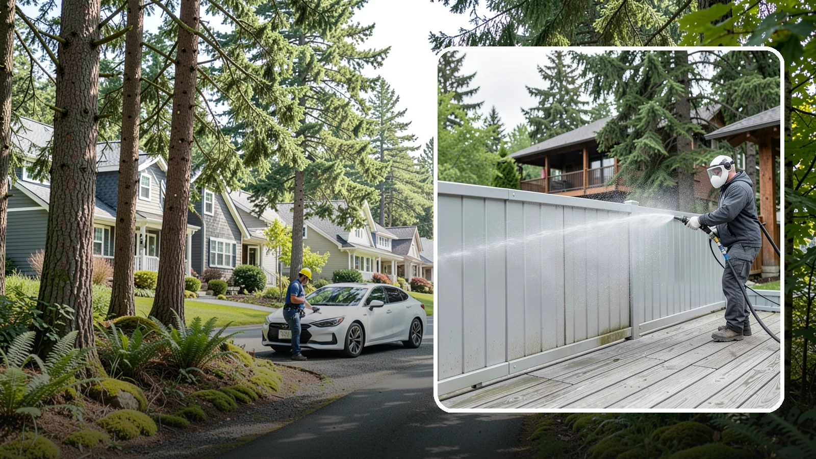 Aluminum Fence Cleaning in Normandy Park, King County, WA - Gentle cleaning that lifts oxidation haze and grime from powder-coated aluminum fencing.