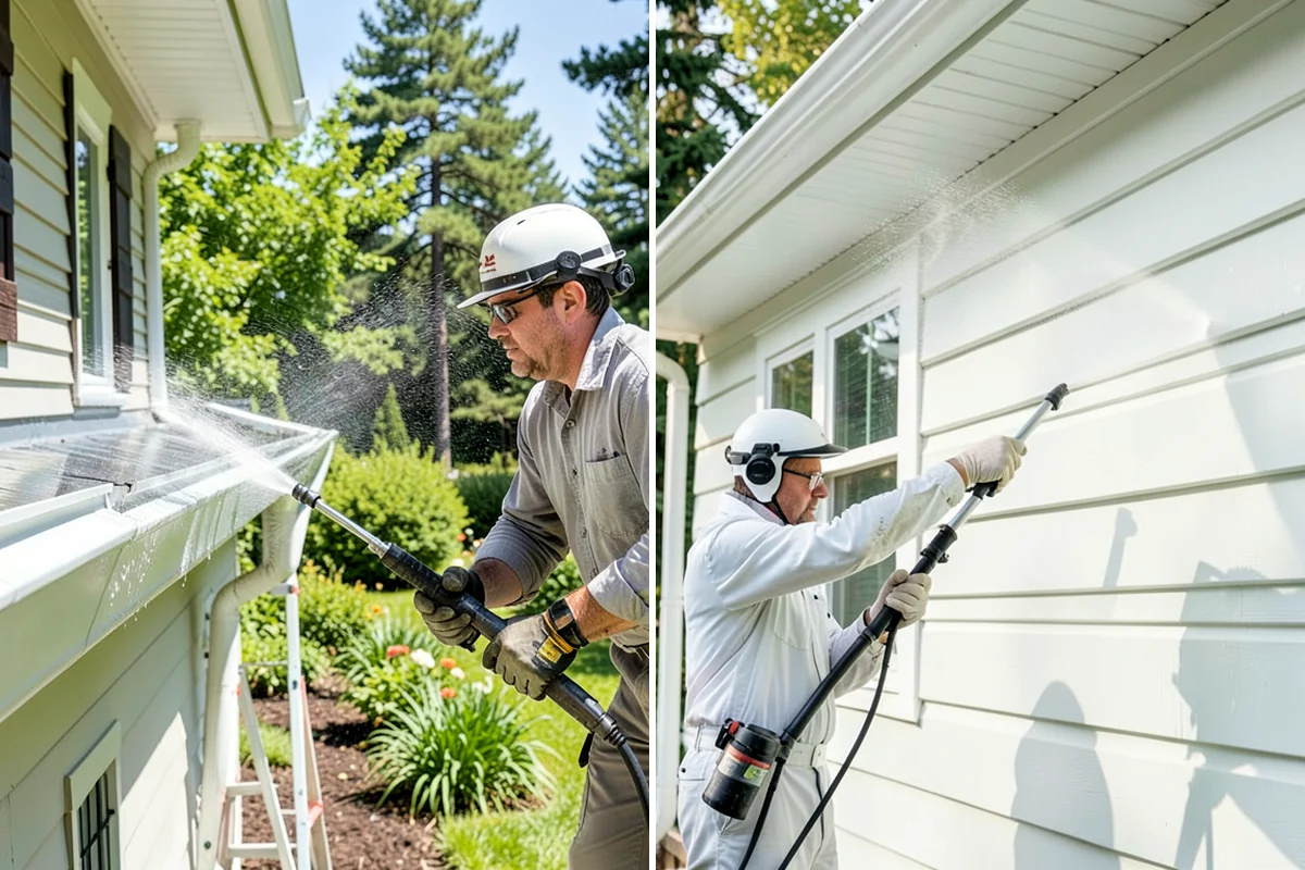 Aluminum Fence Cleaning in Normandy Park, King County, WA - Rinse loose dust and debris from the fence