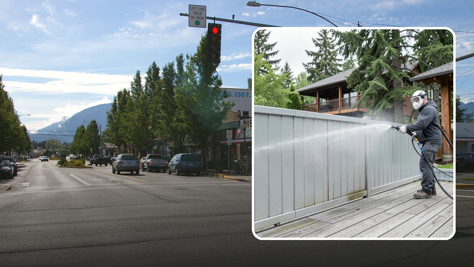 Aluminum Fence Cleaning in North Bend, King County, WA - Gentle cleaning that lifts oxidation haze and grime from powder-coated aluminum fencing.