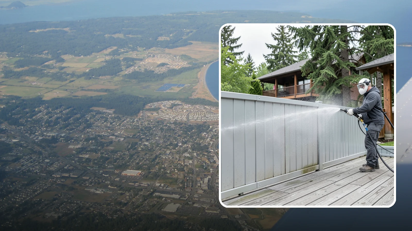 Aluminum Fence Cleaning in Oak Harbor, Island County, WA - Gentle cleaning that lifts oxidation haze and grime from powder-coated aluminum fencing.