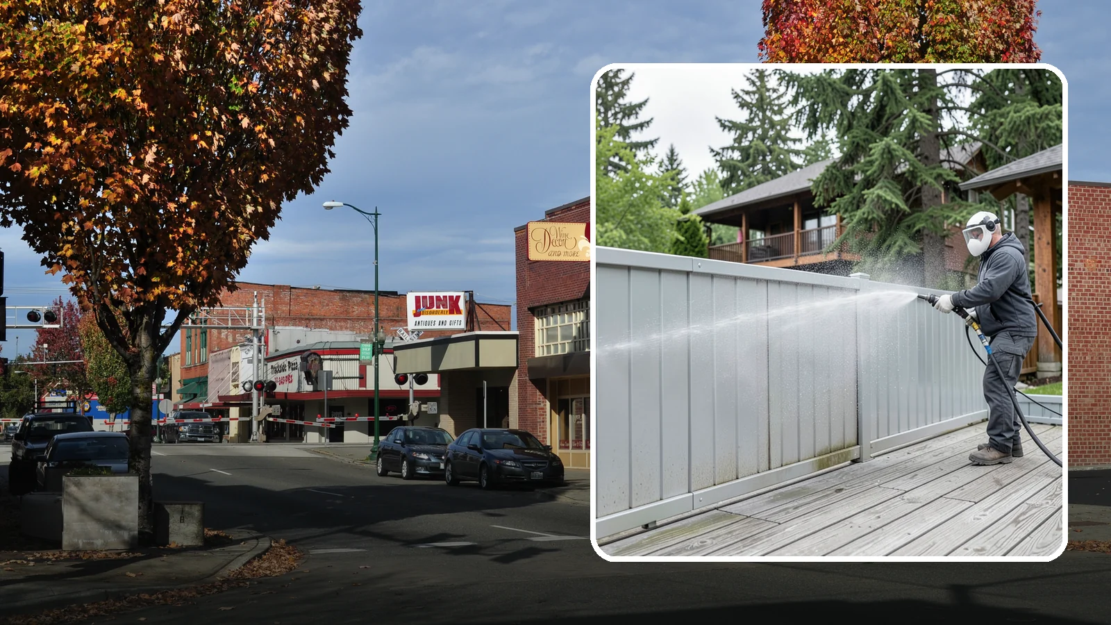 Aluminum Fence Cleaning in Puyallup, Pierce County, WA - Gentle cleaning that lifts oxidation haze and grime from powder-coated aluminum fencing.