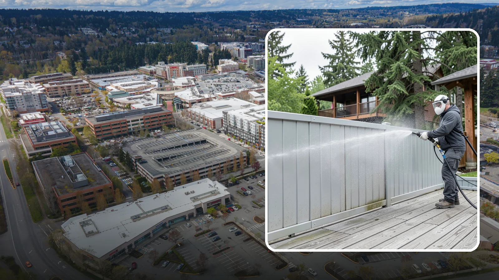 Aluminum Fence Cleaning in Redmond, King County, WA - Gentle cleaning that lifts oxidation haze and grime from powder-coated aluminum fencing.
