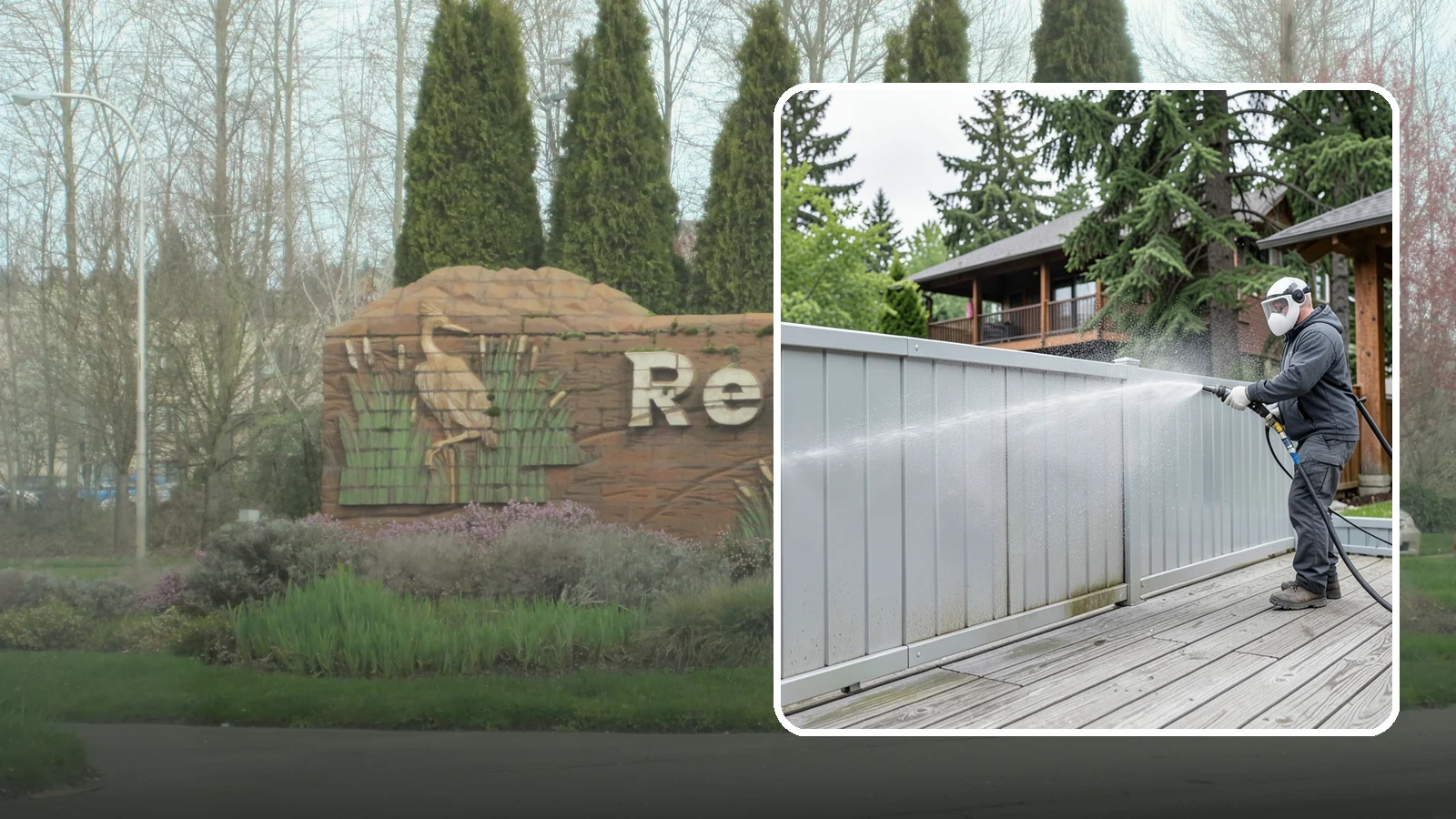 Aluminum Fence Cleaning in Renton, King County, WA - Gentle cleaning that lifts oxidation haze and grime from powder-coated aluminum fencing.