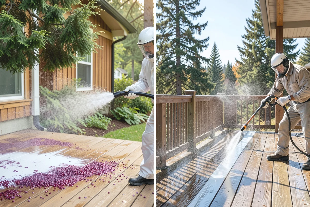 Aluminum Fence Cleaning in Renton, King County, WA - Rinse loose dust and debris from the fence