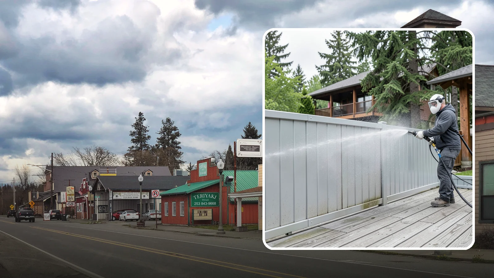 Aluminum Fence Cleaning in Roy, Pierce County, WA - Gentle cleaning that lifts oxidation haze and grime from powder-coated aluminum fencing.