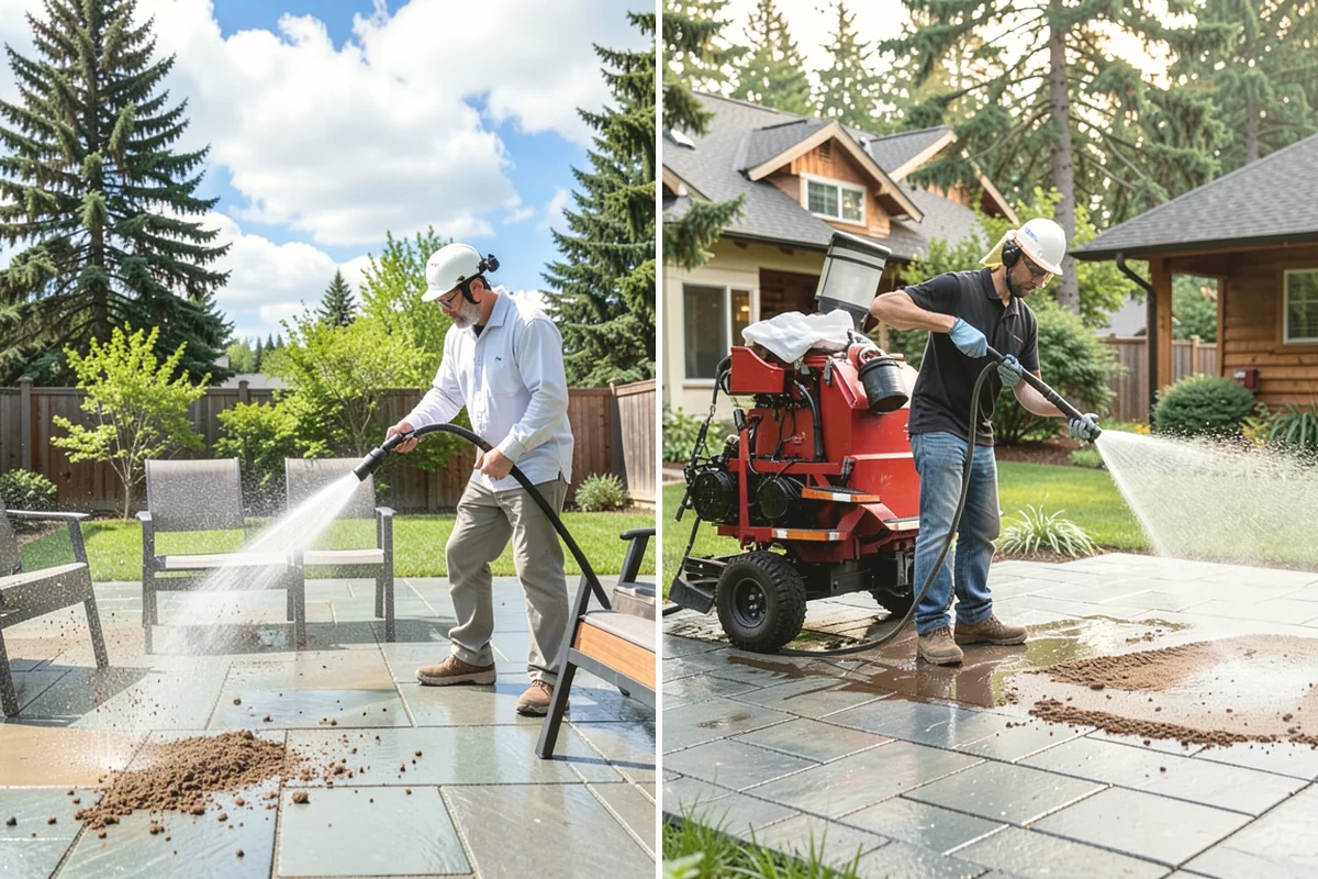 Aluminum Fence Cleaning in Ruston, Pierce County, WA - Rinse loose dust and debris from the fence
