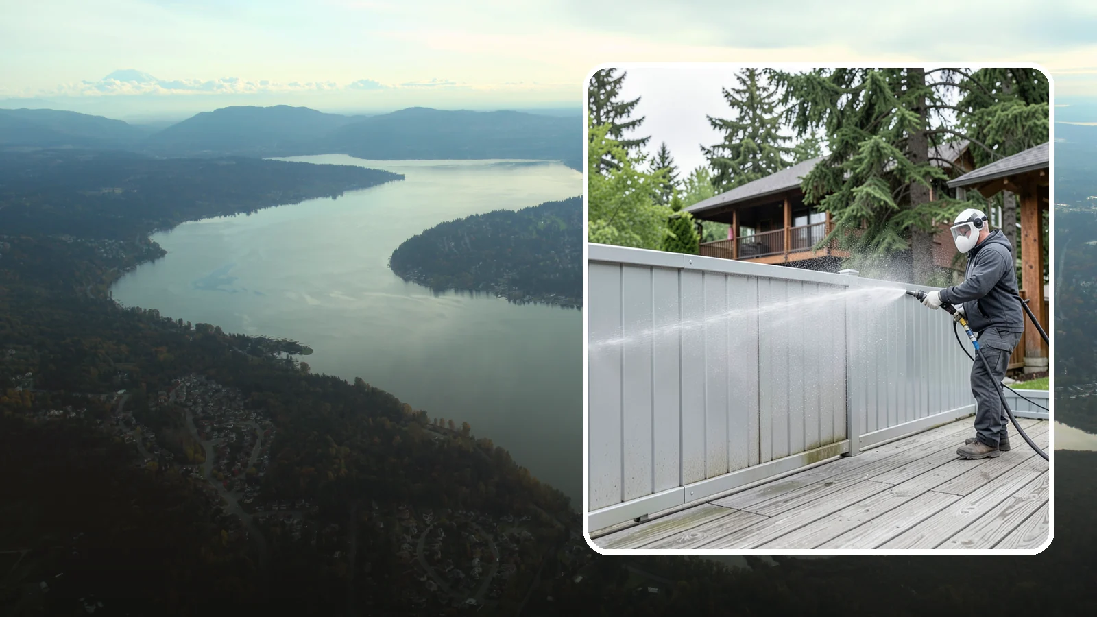 Aluminum Fence Cleaning in Sammamish, King County, WA - Gentle cleaning that lifts oxidation haze and grime from powder-coated aluminum fencing.