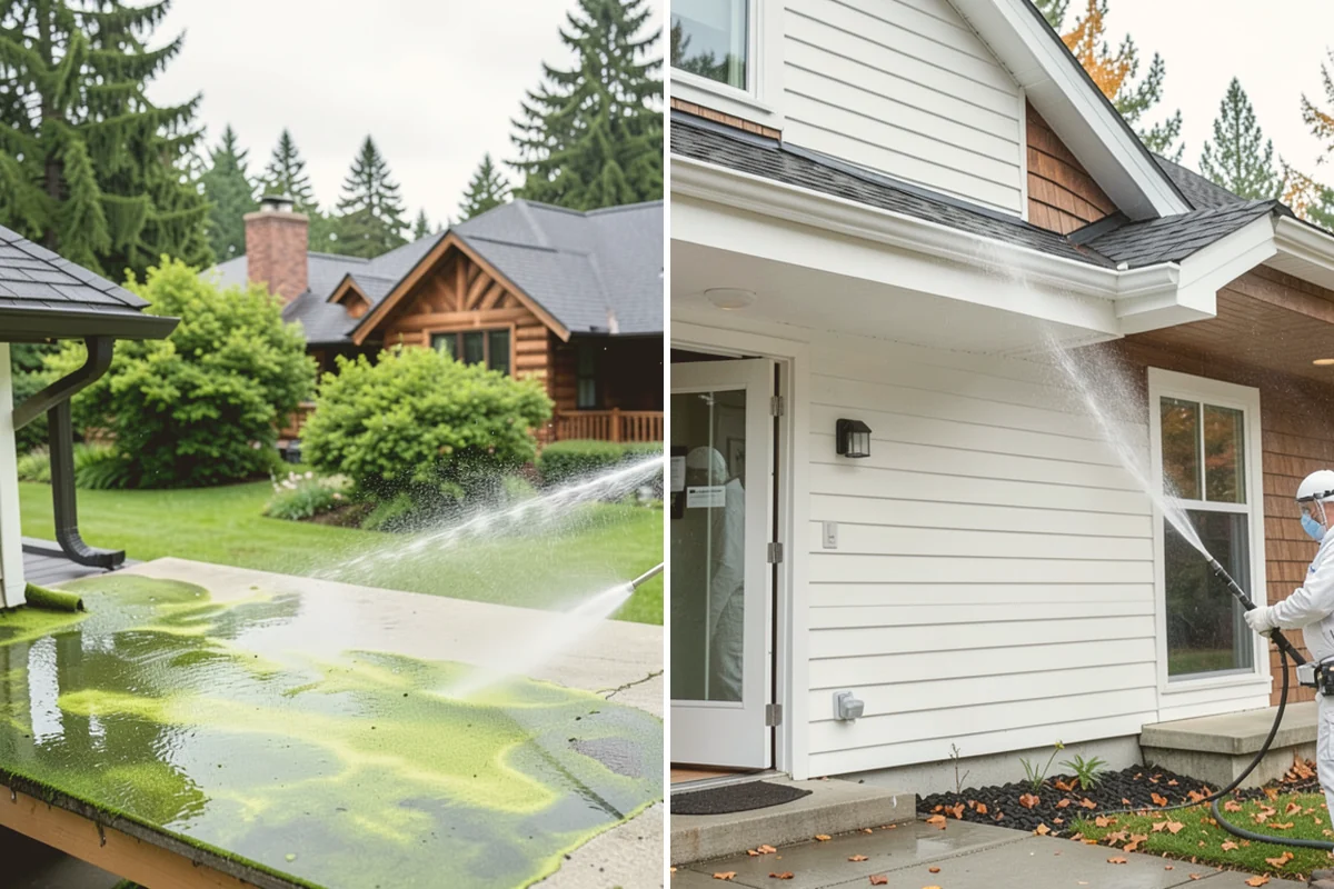 Aluminum Fence Cleaning in Sammamish, King County, WA - Rinse loose dust and debris from the fence