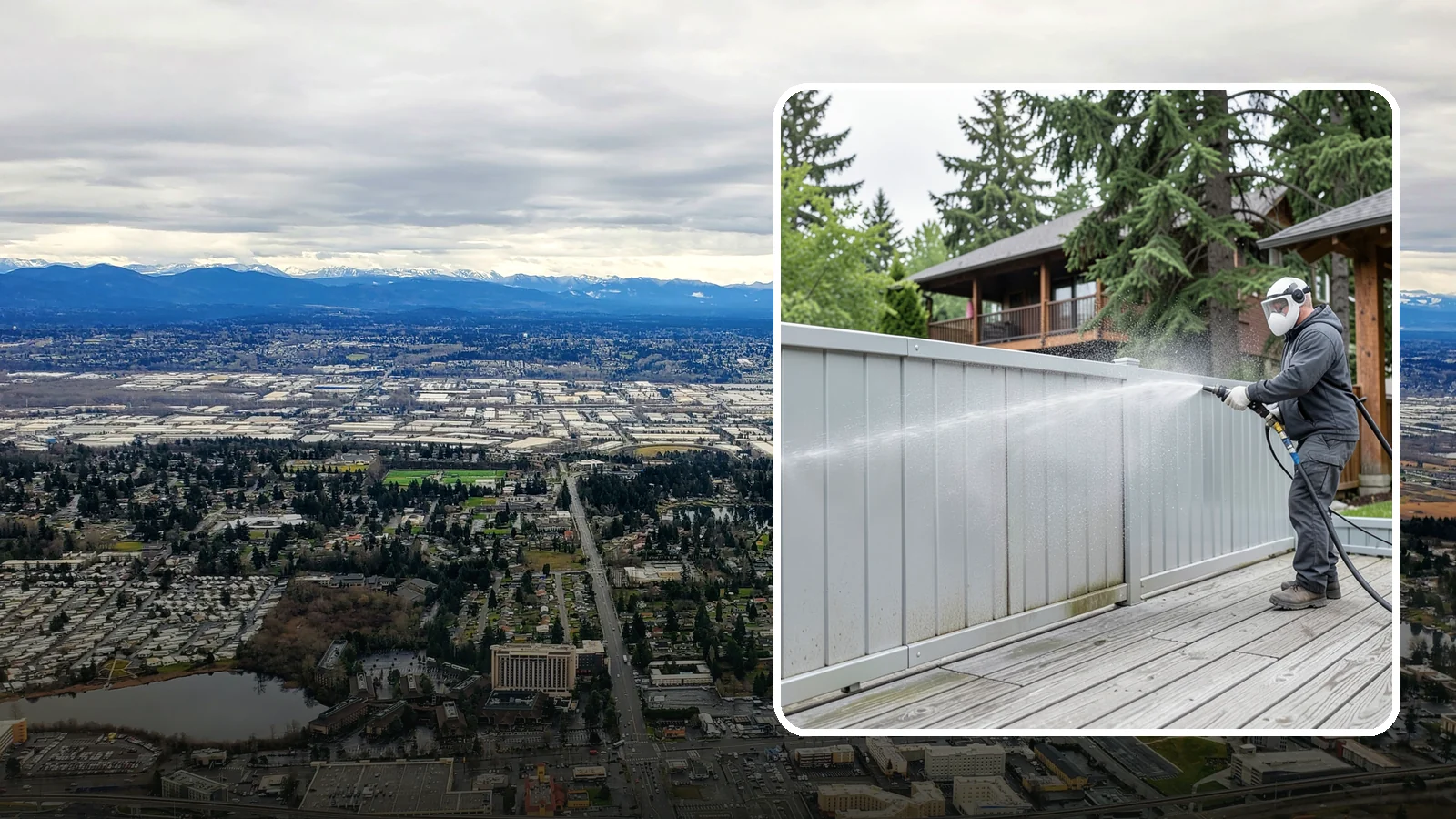 Aluminum Fence Cleaning in SeaTac, King County, WA - Gentle cleaning that lifts oxidation haze and grime from powder-coated aluminum fencing.