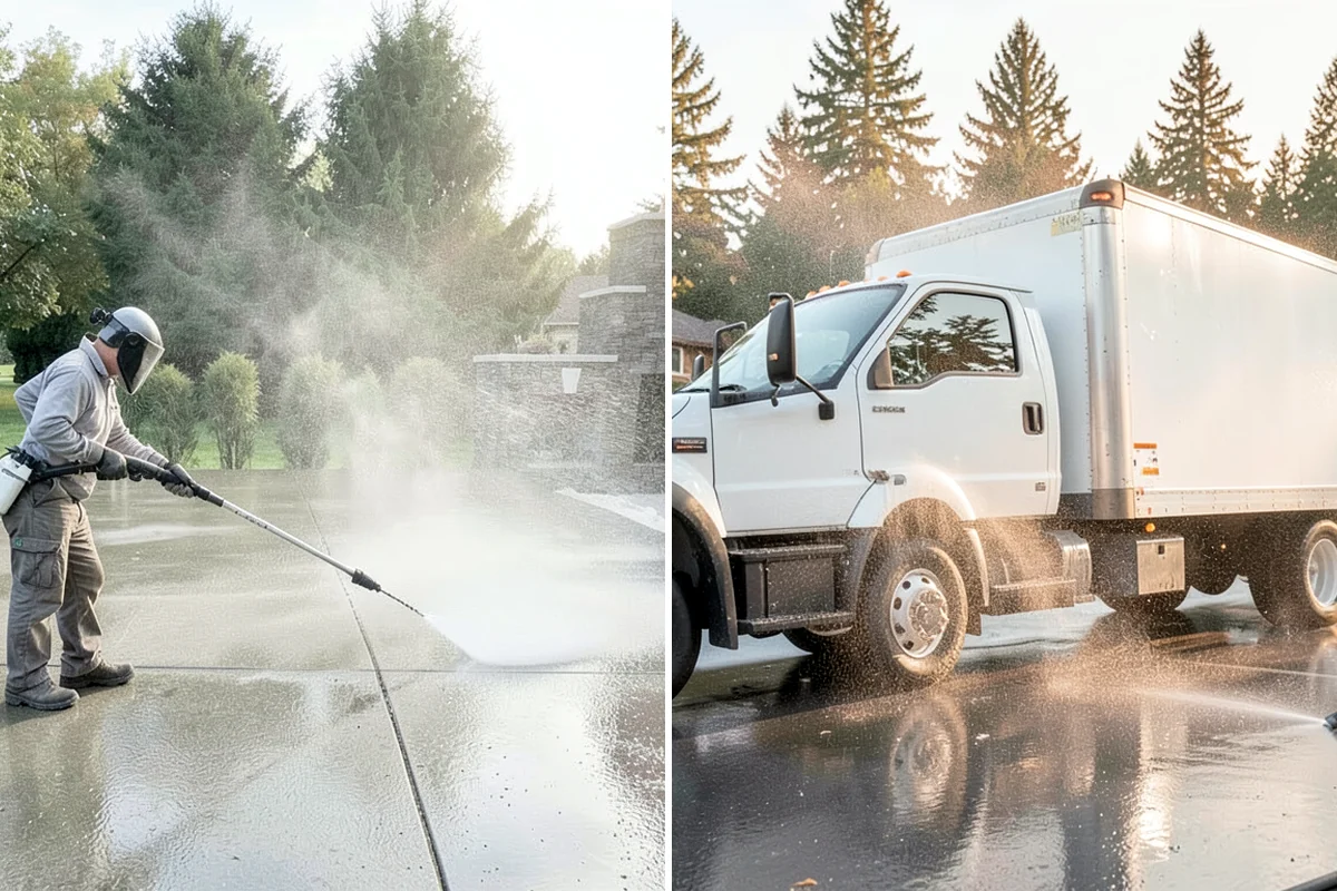 Aluminum Fence Cleaning in SeaTac, King County, WA - Rinse loose dust and debris from the fence