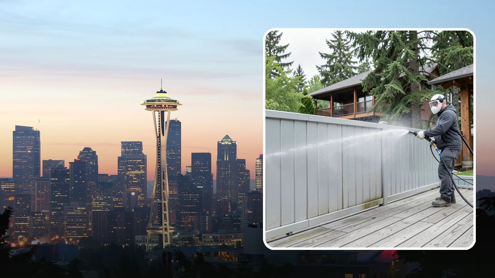 Aluminum Fence Cleaning in Seattle, King County, WA - Gentle cleaning that lifts oxidation haze and grime from powder-coated aluminum fencing.