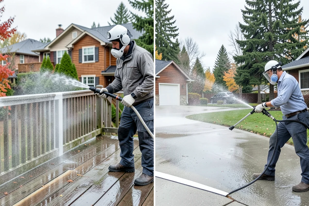 Aluminum Fence Cleaning in Seattle, King County, WA - Rinse loose dust and debris from the fence
