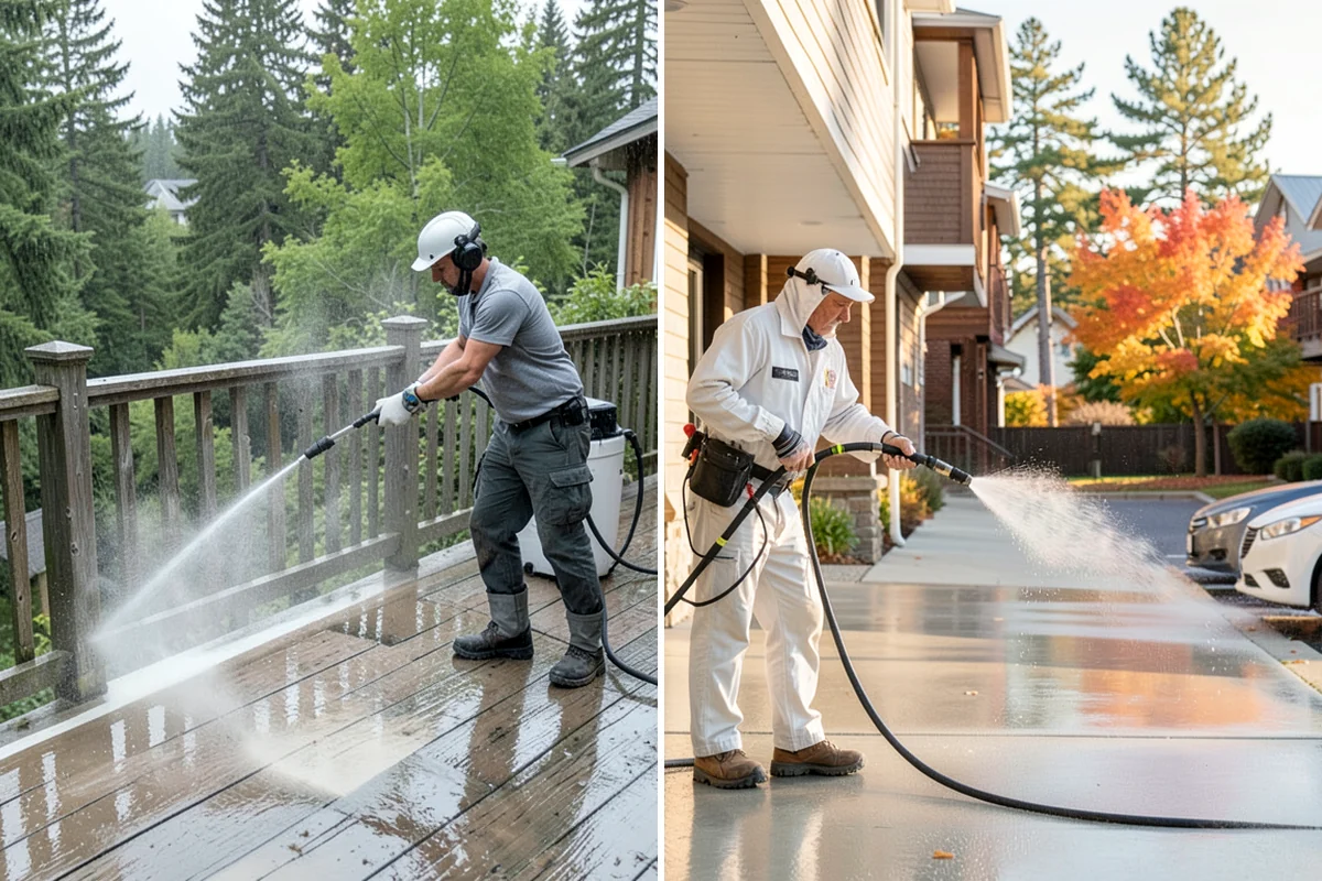 Aluminum Fence Cleaning in Shoreline, King County, WA - Rinse loose dust and debris from the fence