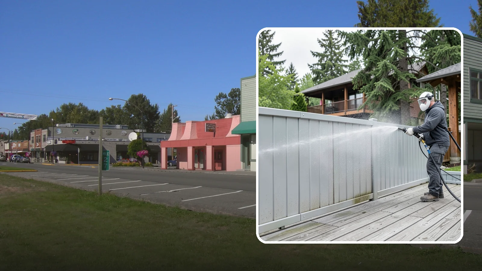 Aluminum Fence Cleaning in Snoqualmie, King County, WA - Gentle cleaning that lifts oxidation haze and grime from powder-coated aluminum fencing.