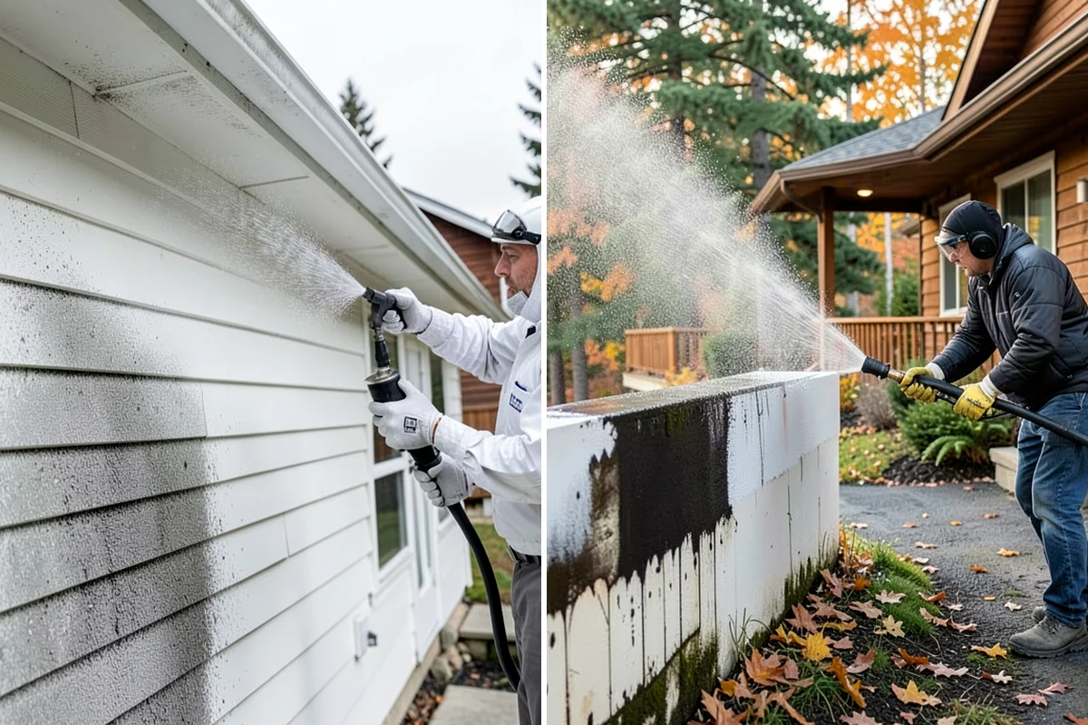 Aluminum Fence Cleaning in Snoqualmie, King County, WA - Rinse loose dust and debris from the fence