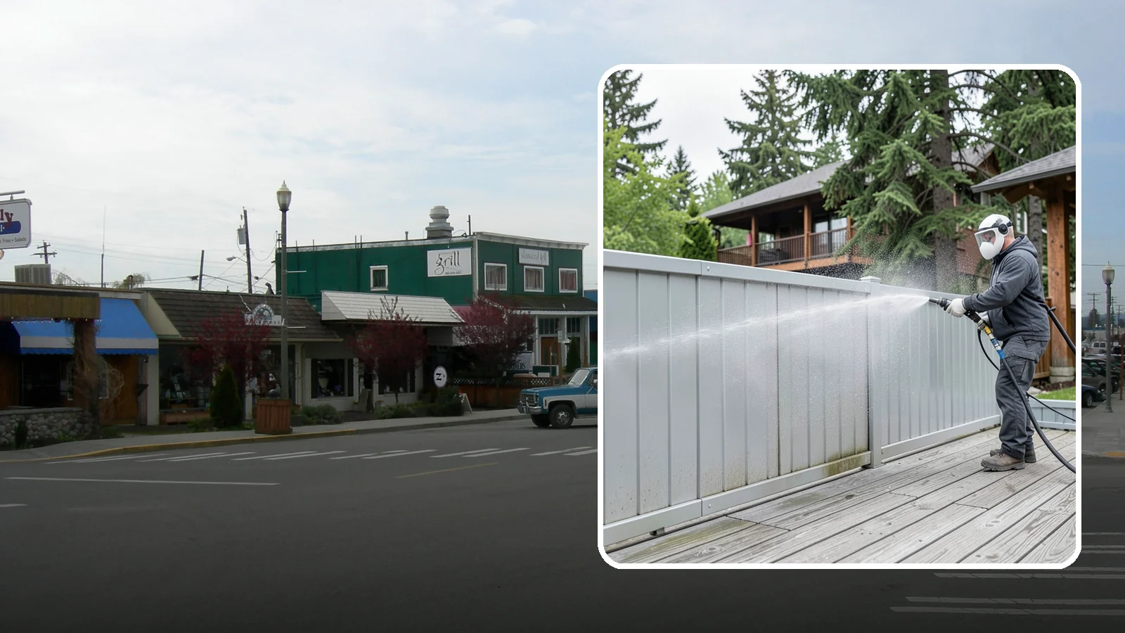 Aluminum Fence Cleaning in Stanwood, Snohomish County, WA - Gentle cleaning that lifts oxidation haze and grime from powder-coated aluminum fencing.