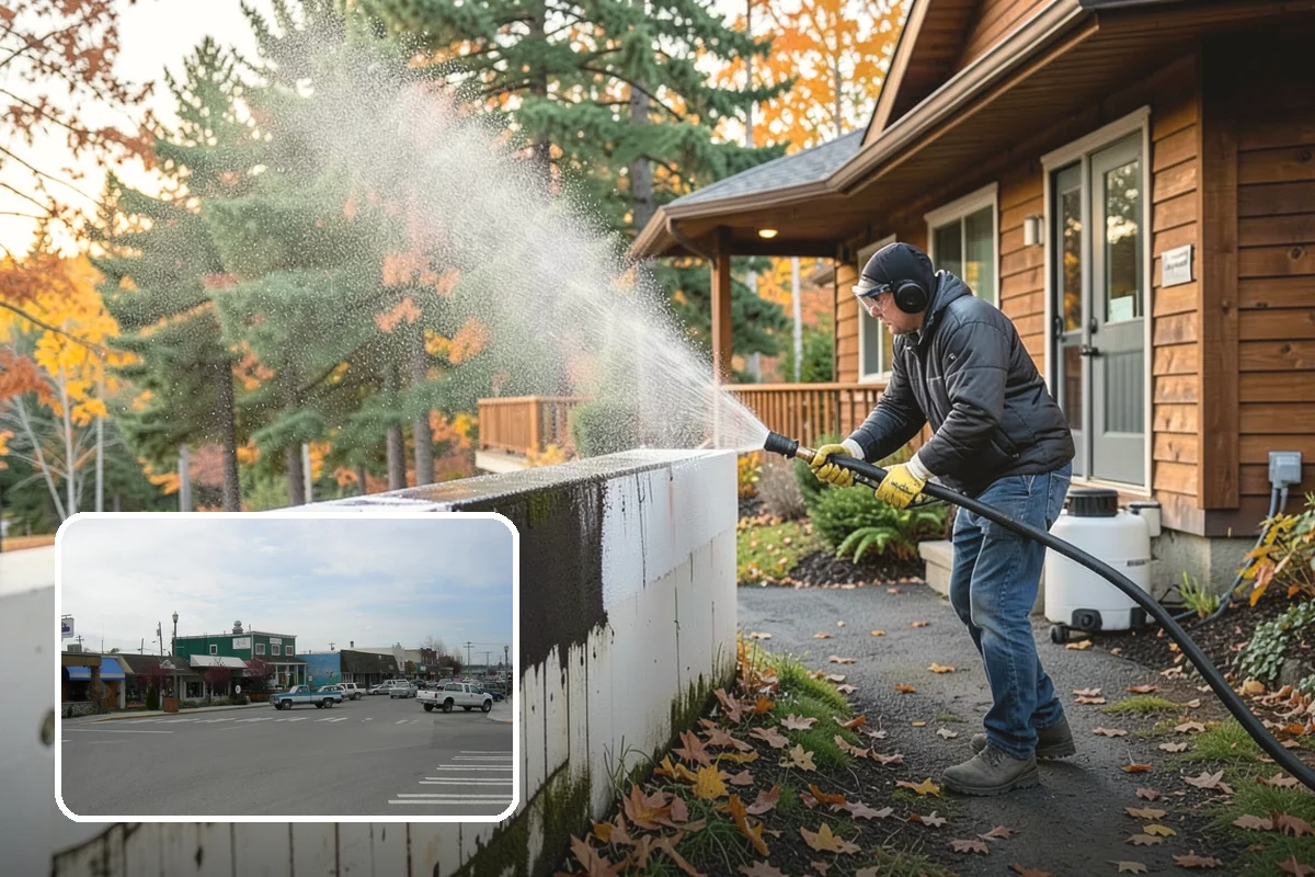 Aluminum Fence Cleaning in Stanwood, Snohomish County, WA - Lifts chalky oxidation haze from the powder coat