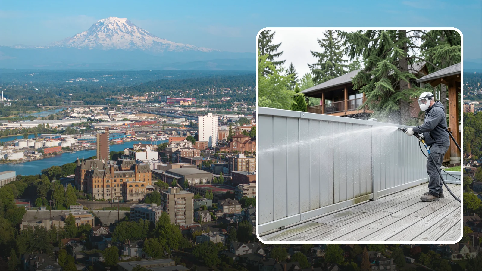 Aluminum Fence Cleaning in Tacoma, Pierce County, WA - Gentle cleaning that lifts oxidation haze and grime from powder-coated aluminum fencing.