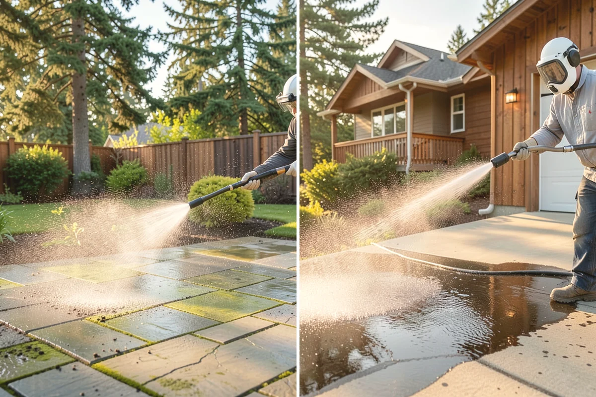 Aluminum Fence Cleaning in Tukwila, King County, WA - Rinse loose dust and debris from the fence