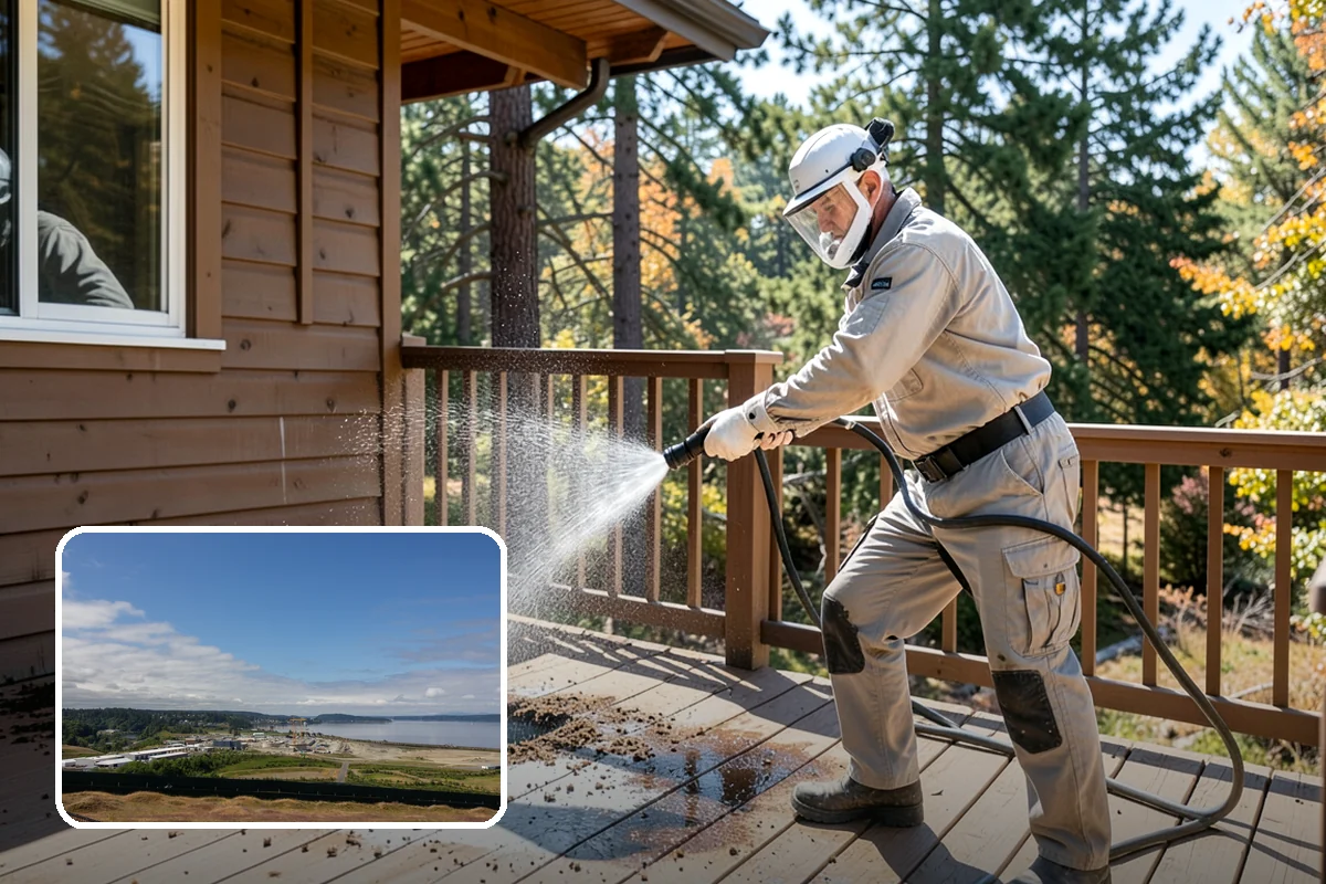 Aluminum Fence Cleaning in University Place, Pierce County, WA - Lifts chalky oxidation haze from the powder coat