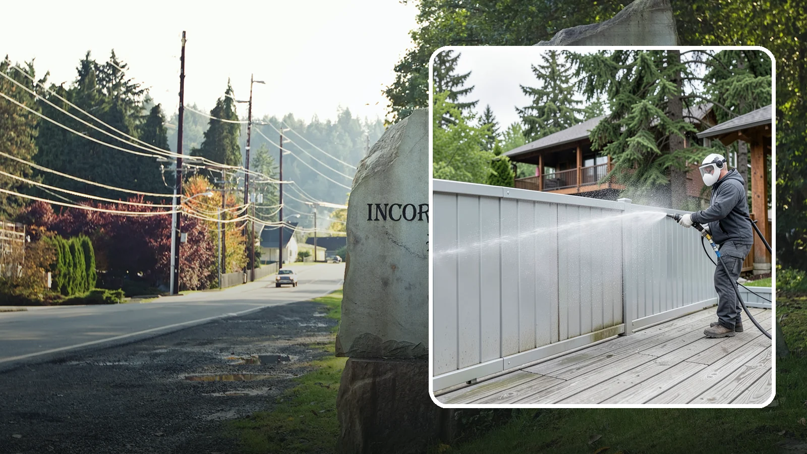 Aluminum Fence Cleaning in Wilkeson, Pierce County, WA - Gentle cleaning that lifts oxidation haze and grime from powder-coated aluminum fencing.