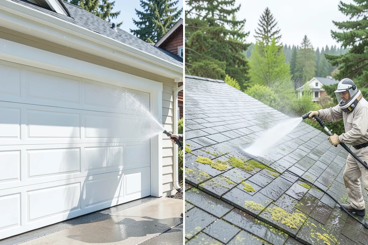 Aluminum Fence Cleaning in Wilkeson, Pierce County, WA - Rinse loose dust and debris from the fence