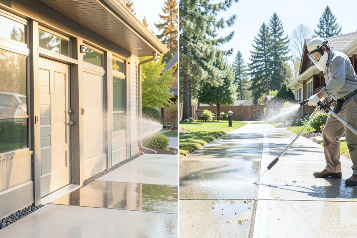 Aluminum Fence Cleaning in Woodinville, King County, WA - Rinse loose dust and debris from the fence