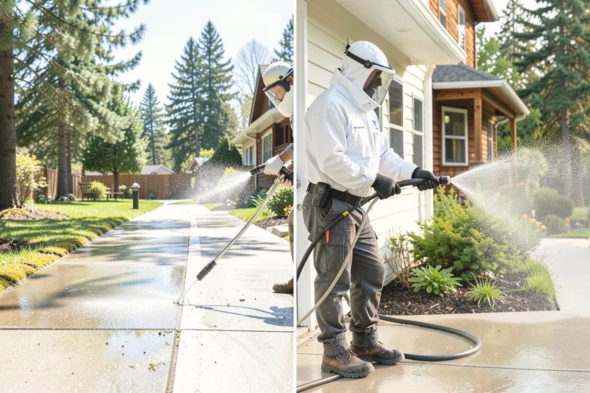 Aluminum Fence Cleaning in Yarrow Point, King County, WA - Rinse loose dust and debris from the fence