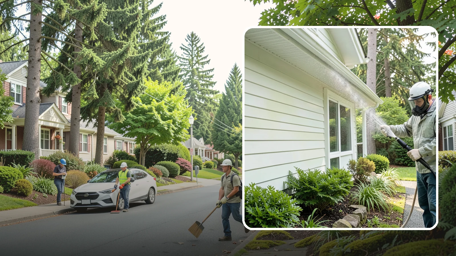 Annual House Washing in Beaux Arts Village, King County, WA - Annual house washing is a yearly maintenance clean that keeps algae and mildew from ever gaining a foothold in our wet climate.