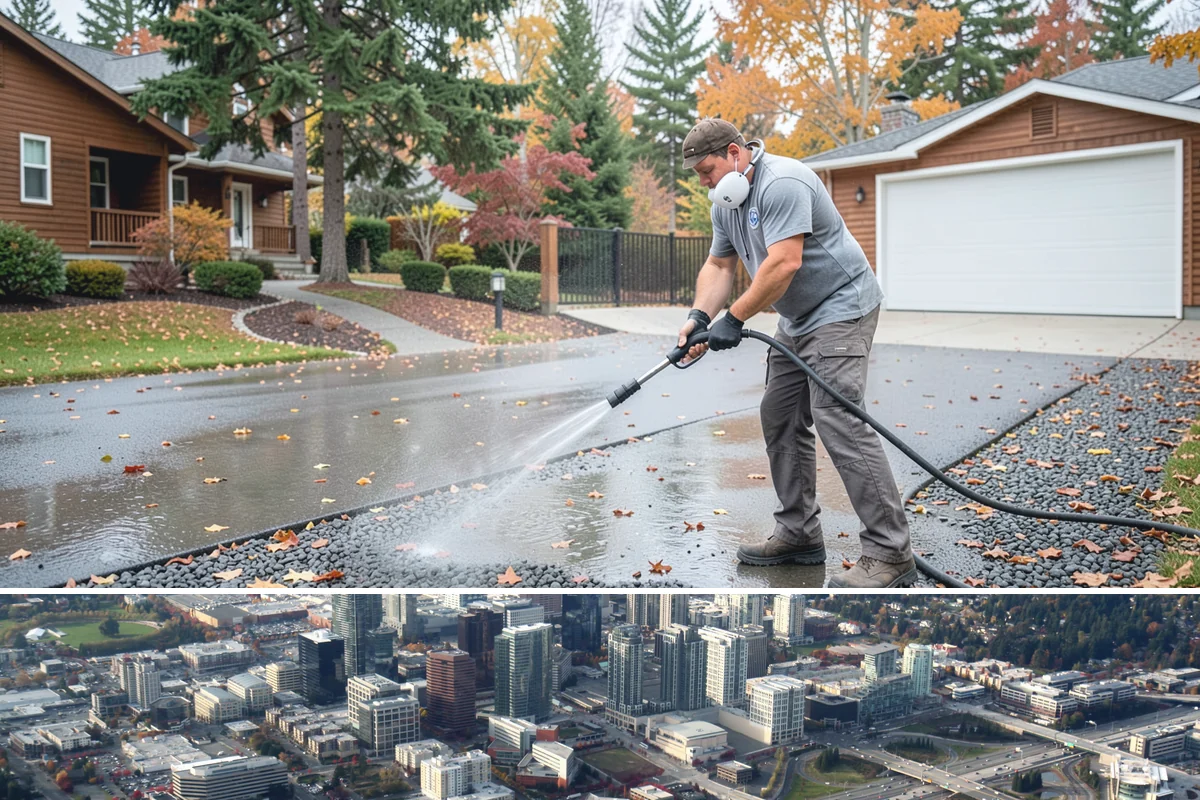 Annual House Washing in Bellevue, King County, WA - Set the annual wash for late spring or summer so the finish dries well and stays clean through the wet season.
