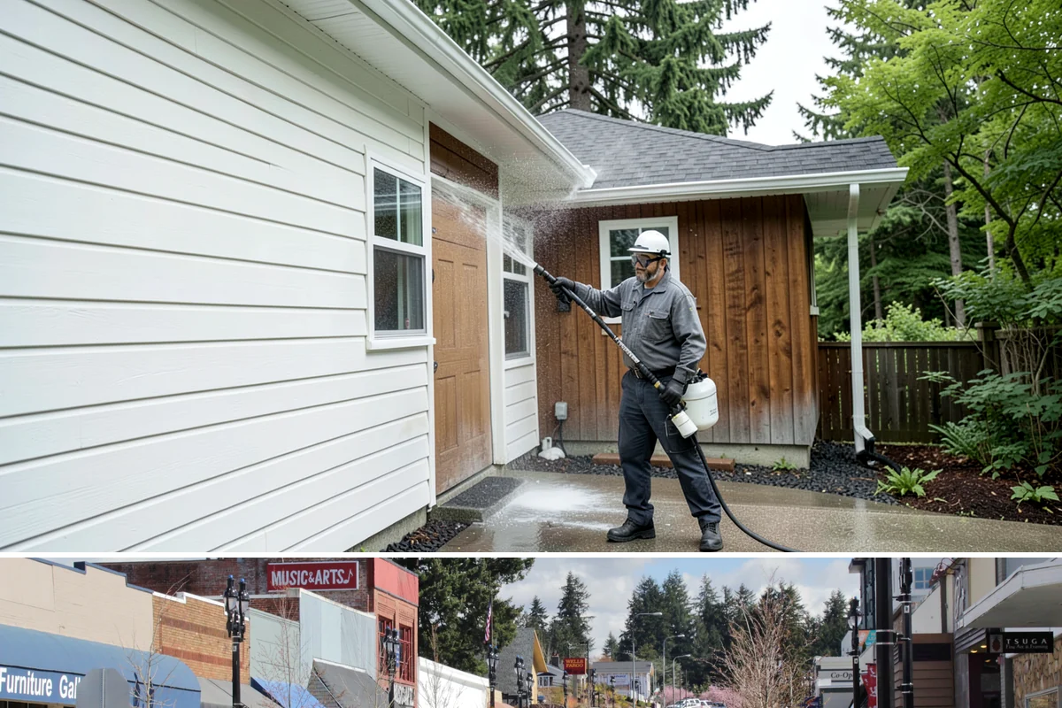Annual House Washing in Bothell, King County, WA - Set the annual wash for late spring or summer so the finish dries well and stays clean through the wet season.