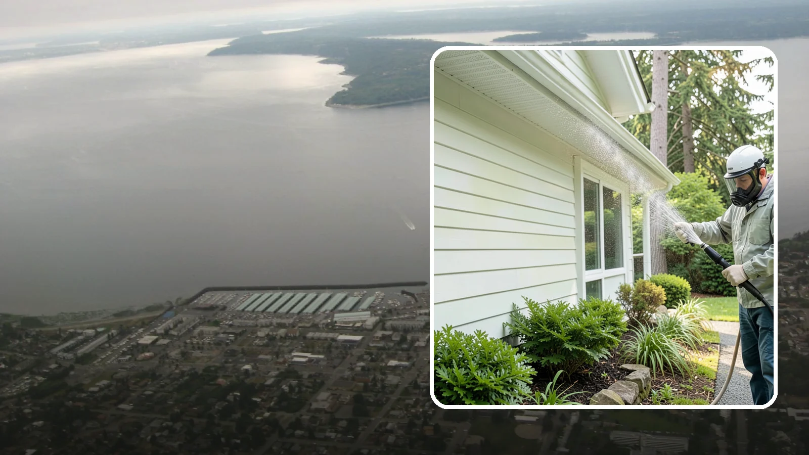 Annual House Washing in Des Moines, King County, WA - Annual house washing is a yearly maintenance clean that keeps algae and mildew from ever gaining a foothold in our wet climate.