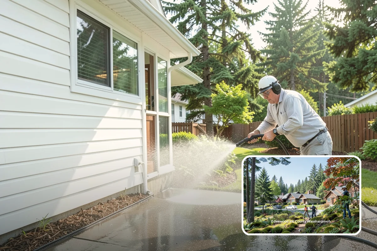Annual House Washing in Edgewood, Pierce County, WA - Prevents growth from becoming entrenched