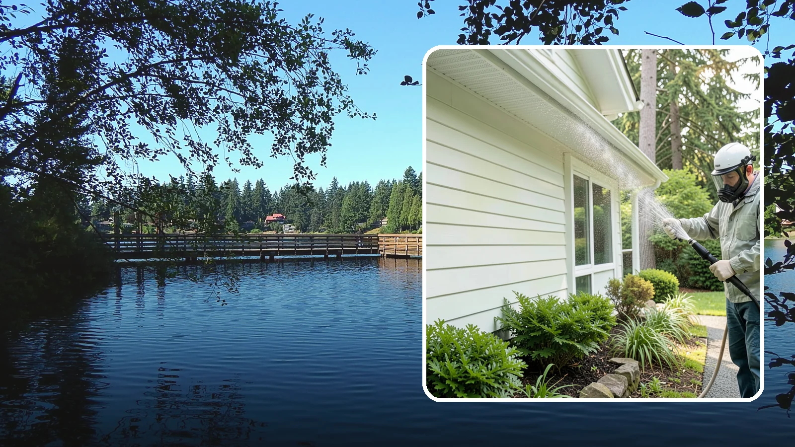 Annual House Washing in Federal Way, King County, WA - Annual house washing is a yearly maintenance clean that keeps algae and mildew from ever gaining a foothold in our wet climate.