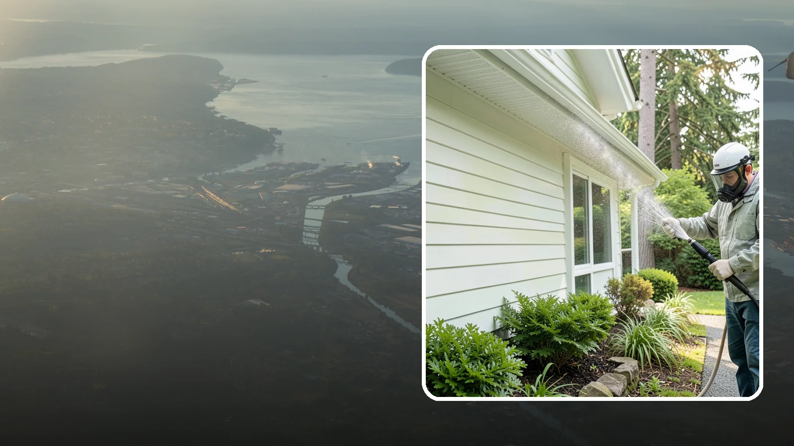 Annual House Washing in Fife, Pierce County, WA - Annual house washing is a yearly maintenance clean that keeps algae and mildew from ever gaining a foothold in our wet climate.