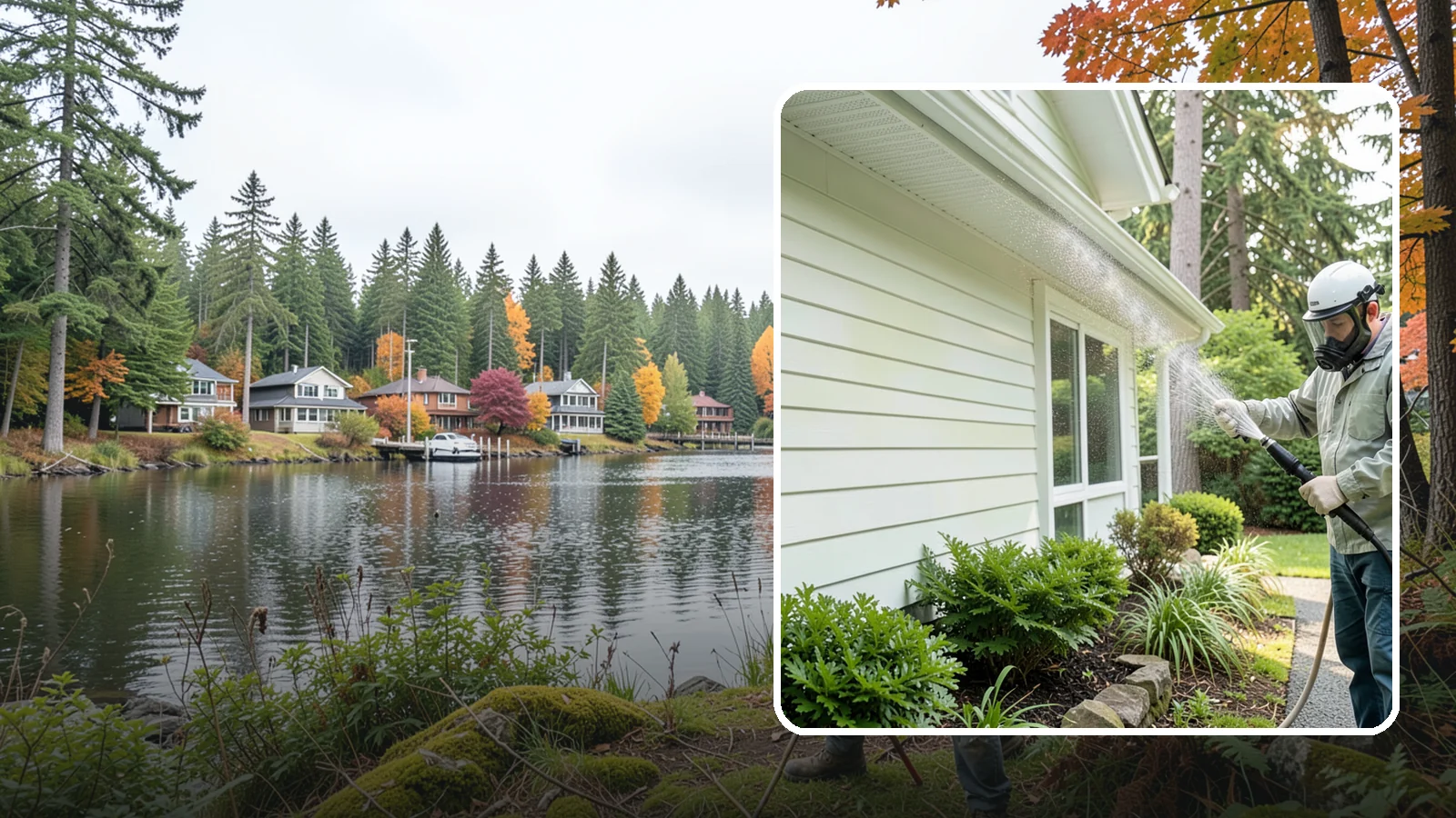 Annual House Washing in La Conner, Skagit County, WA - Annual house washing is a yearly maintenance clean that keeps algae and mildew from ever gaining a foothold in our wet climate.