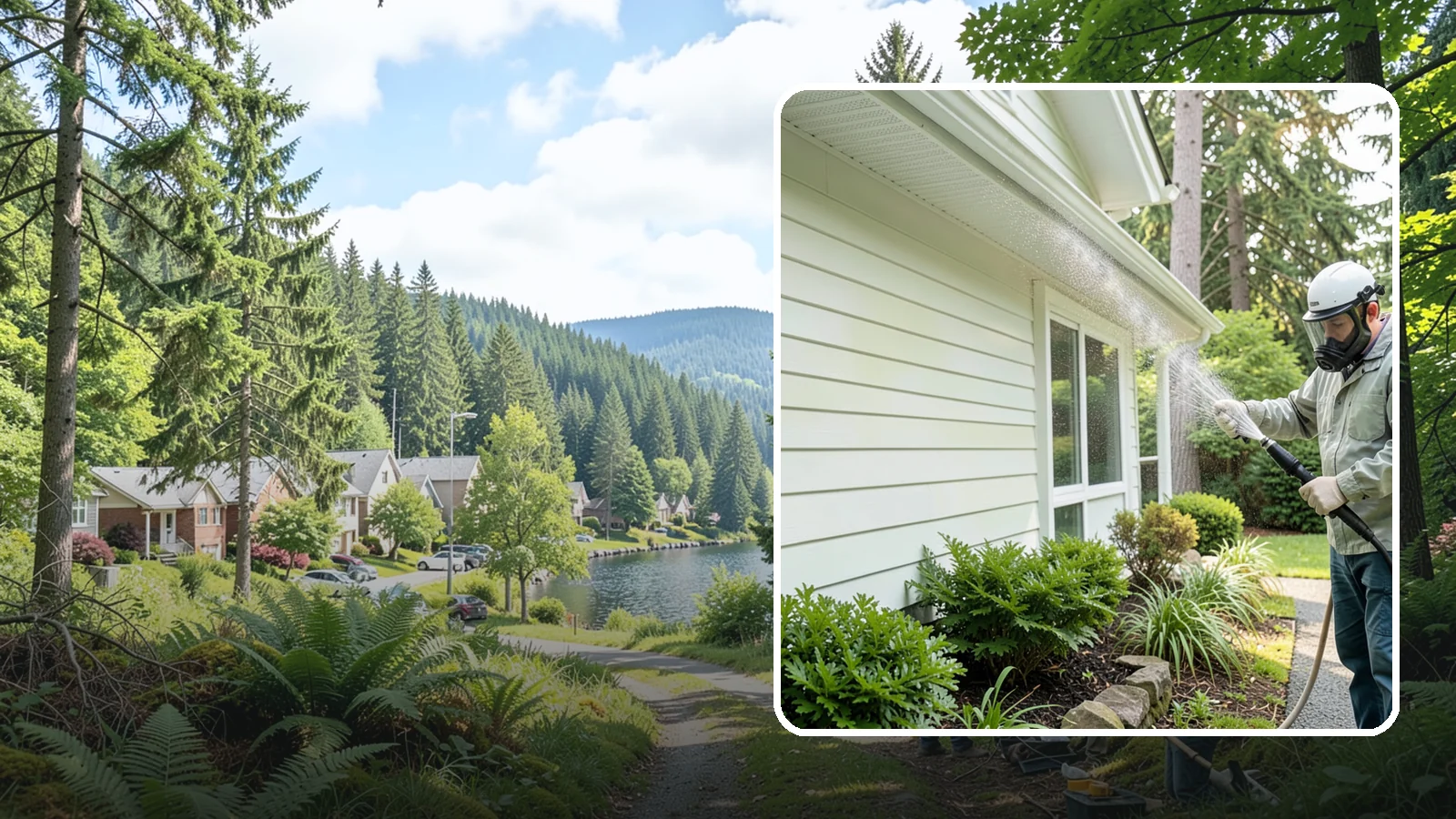 Annual House Washing in Lake Forest Park, King County, WA - Annual house washing is a yearly maintenance clean that keeps algae and mildew from ever gaining a foothold in our wet climate.