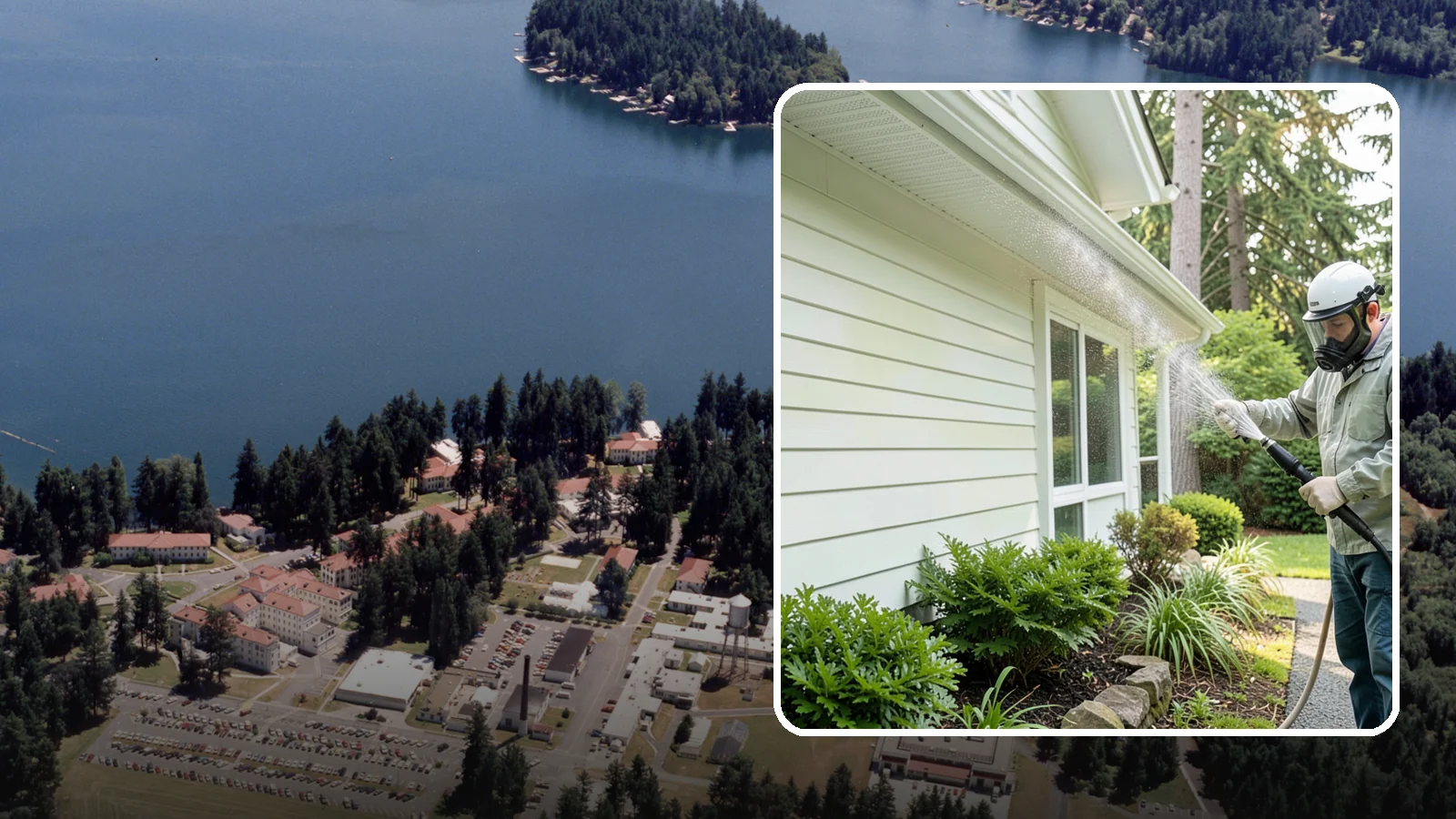 Annual House Washing in Lakewood, Pierce County, WA - Annual house washing is a yearly maintenance clean that keeps algae and mildew from ever gaining a foothold in our wet climate.